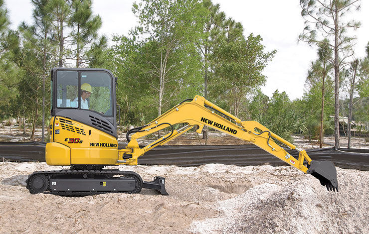 New Holland Compact Excavator with Digging Teeth Bucket