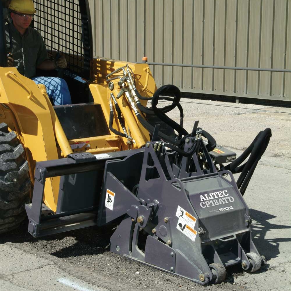 High-flow skid steer attachments cold planer for asphalt milling
